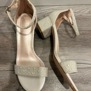 Elegant Cream Ankle Strap Heels